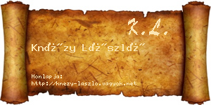 Knézy László névjegykártya